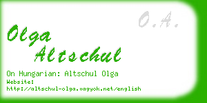 olga altschul business card